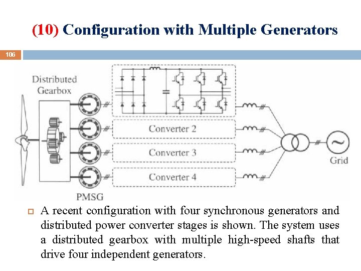 (10) Configuration with Multiple Generators 106 A recent configuration with four synchronous generators and