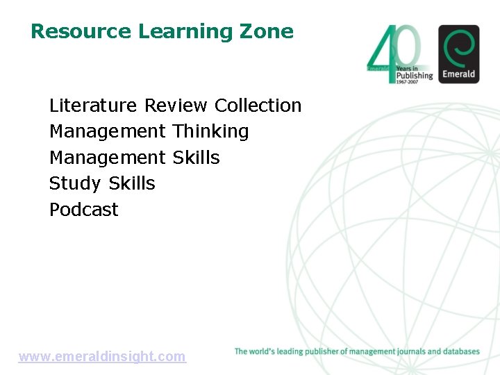 Resource Learning Zone Literature Review Collection Management Thinking Management Skills Study Skills Podcast www.