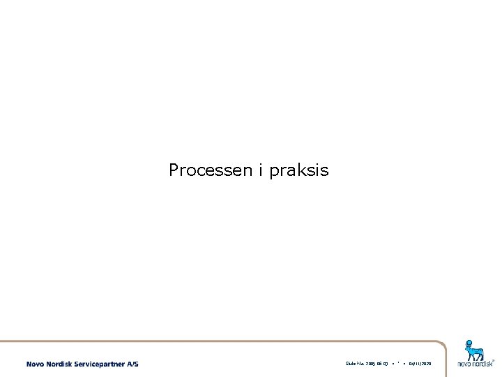 Processen i praksis Slide No. 2005 -06 -03 • * • 04/11/2020 