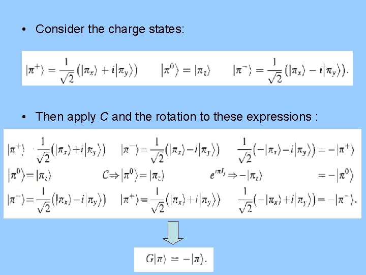  • Consider the charge states: • Then apply C and the rotation to