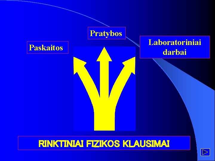 Pratybos Paskaitos Laboratoriniai darbai RINKTINIAI FIZIKOS KLAUSIMAI 