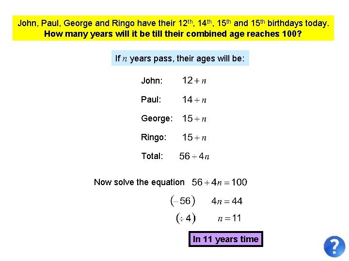 John, Paul, George and Ringo have their 12 th, 14 th, 15 th and