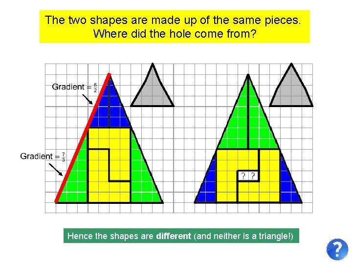 The two shapes are made up of the same pieces. Where did the hole