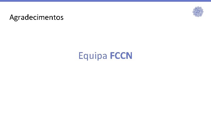 Agradecimentos Equipa FCCN 