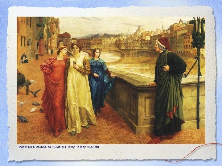 Dante blir blixtförälskad i Beatrice (Henry Holiday 1800 -tal) 