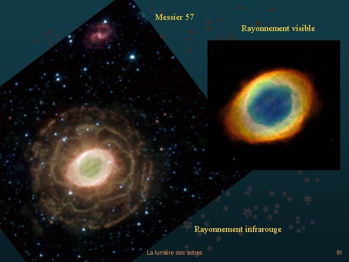 Messier 57 Rayonnement visible Rayonnement infrarouge La lumière des astres 91 