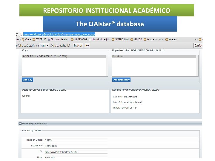 REPOSITORIO INSTITUCIONAL ACADÉMICO The OAIster® database 