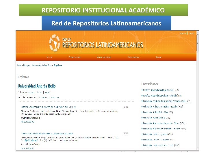 REPOSITORIO INSTITUCIONAL ACADÉMICO Red de Repositorios Latinoamericanos 