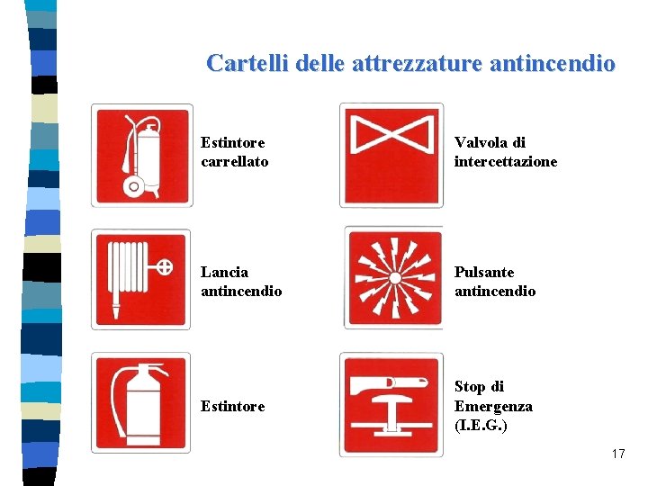 Cartelli delle attrezzature antincendio Estintore carrellato Valvola di intercettazione Lancia antincendio Pulsante antincendio Estintore