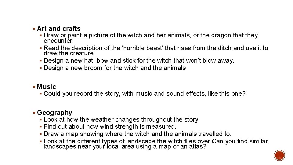 § Art and crafts § Draw or paint a picture of the witch and