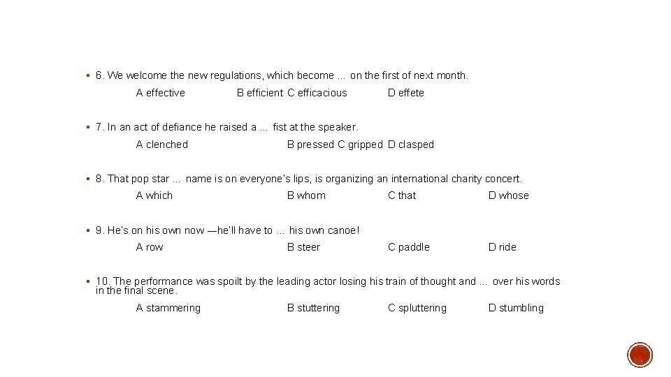 § 6. We welcome the new regulations, which become … on the first of
