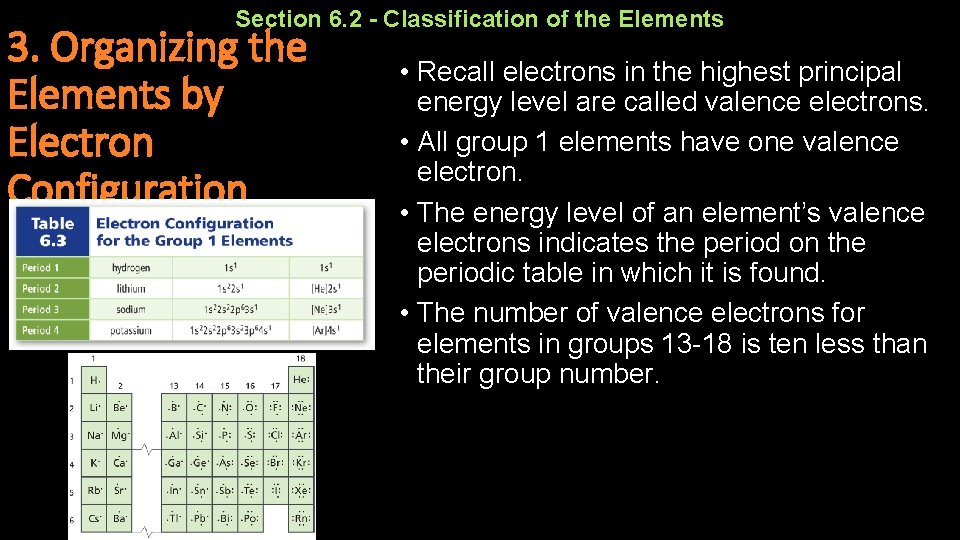 Section 6. 2 - Classification of the Elements 3. Organizing the Elements by Electron