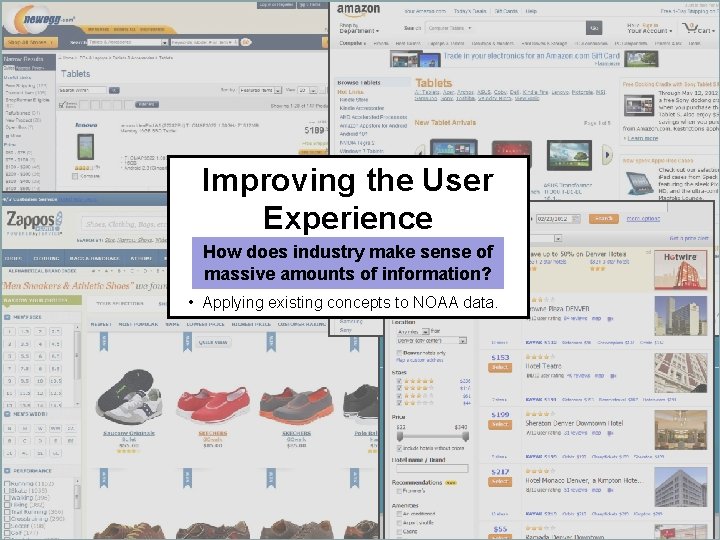 Improving the User Experience How does industry make sense of massive amounts of information?