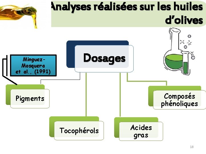 Analyses réalisées sur les huiles d’olives Minguez. Mosquera et al. , (1991) Dosages Composés