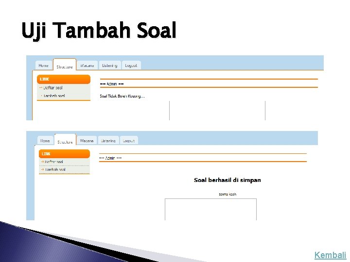 Uji Tambah Soal Kembali 