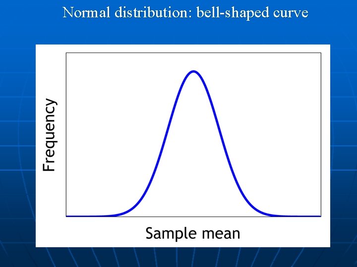 Normal distribution: bell-shaped curve 