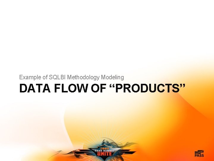 Example of SQLBI Methodology Modeling DATA FLOW OF “PRODUCTS” 