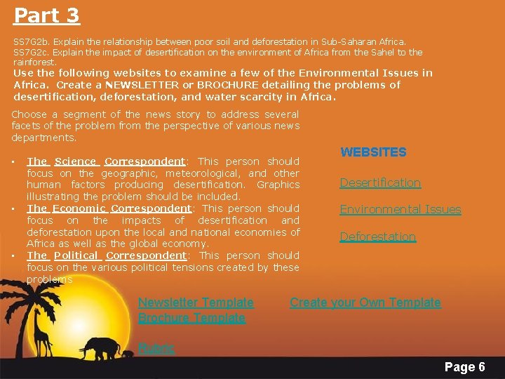 Part 3 SS 7 G 2 b. Explain the relationship between poor soil and