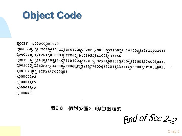 Object Code Chap 2 Object Code Chap 2