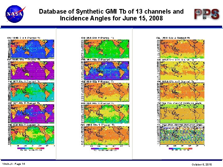 Database of Synthetic GMI Tb of 13 channels and Incidence Angles for June 15,