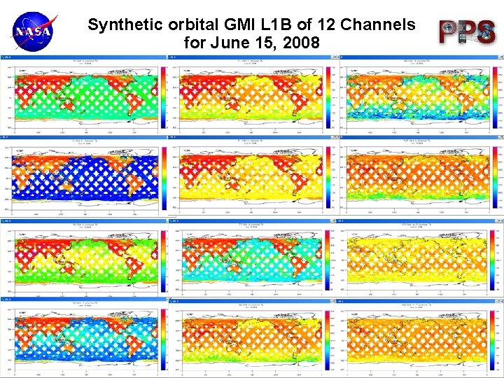 Synthetic orbital GMI L 1 B of 12 Channels for June 15, 2008 Yimin