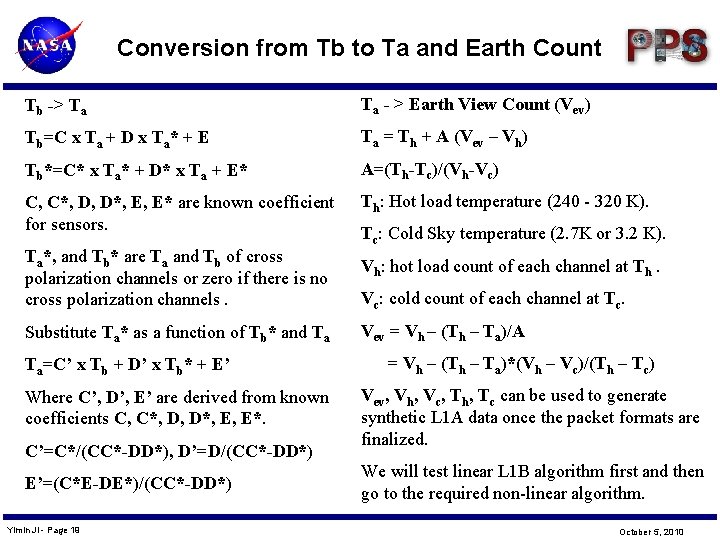 Conversion from Tb to Ta and Earth Count Tb -> Ta Ta - >