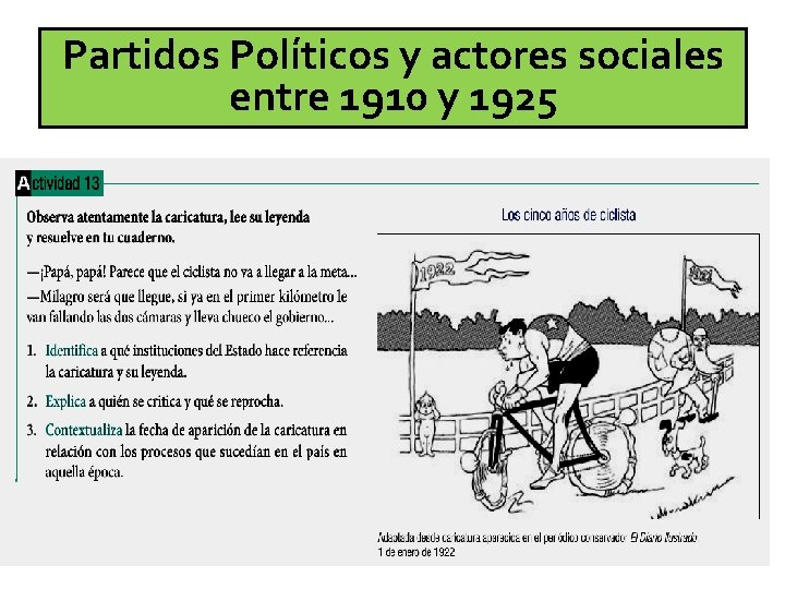Partidos Políticos y actores sociales entre 1910 y 1925 Sectores Medios y populares Partidos