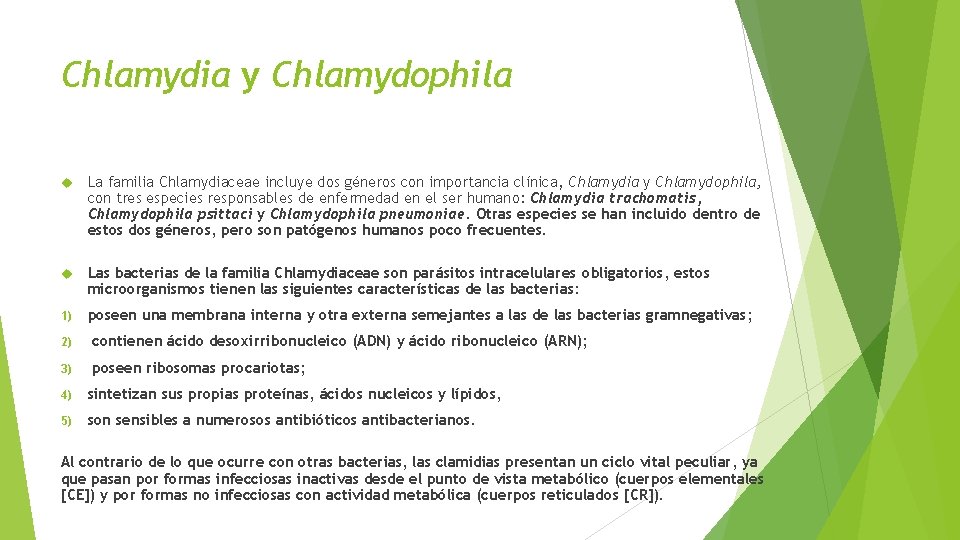 Chlamydia y Chlamydophila La familia Chlamydiaceae incluye dos géneros con importancia clínica, Chlamydia y