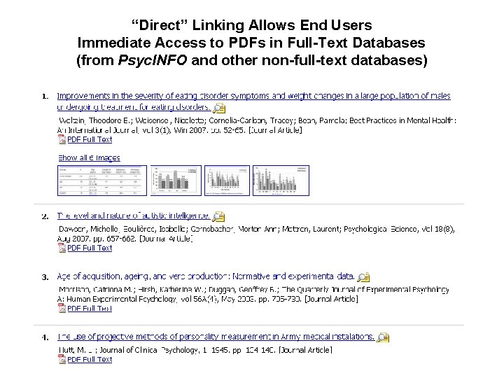 “Direct” Linking Allows End Users Immediate Access to PDFs in Full-Text Databases (from Psyc.