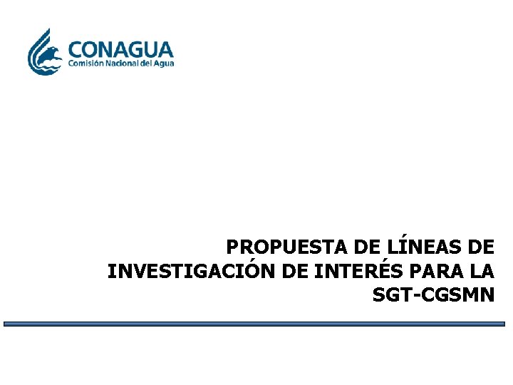 PROPUESTA DE LÍNEAS DE INVESTIGACIÓN DE INTERÉS PARA LA SGT-CGSMN 