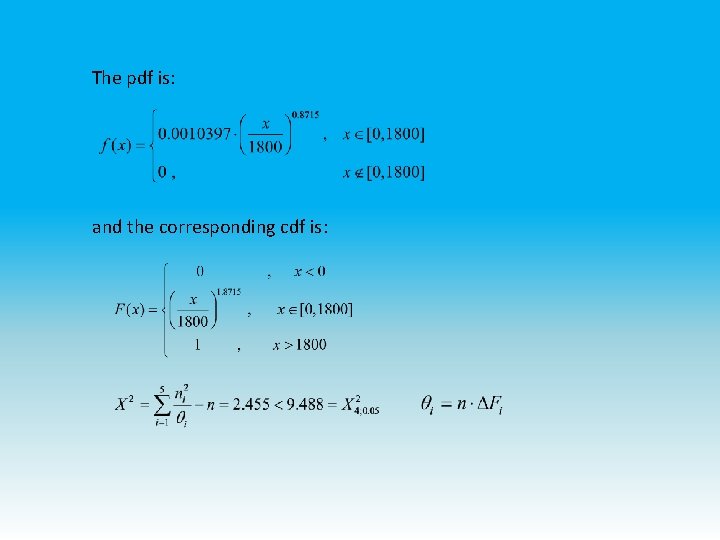 The pdf is: and the corresponding cdf is: 