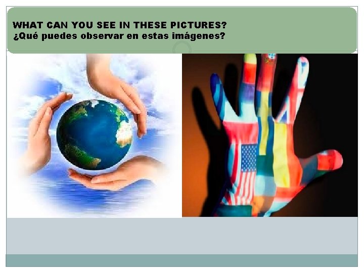 WHAT CAN YOU SEE IN THESE PICTURES? ¿Qué puedes observar en estas imágenes? 