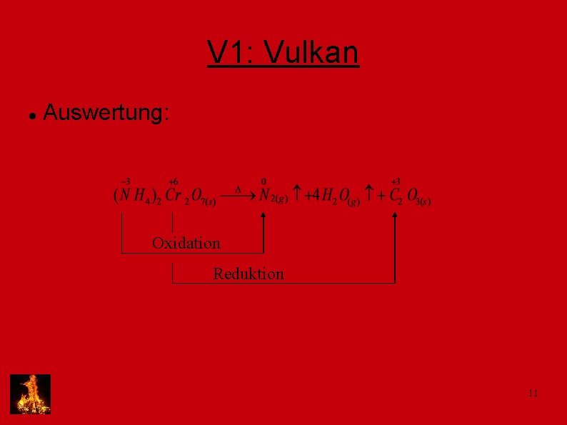 V 1: Vulkan Auswertung: Oxidation Reduktion 11 