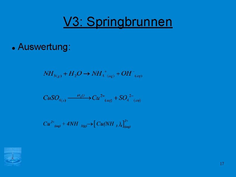 V 3: Springbrunnen Auswertung: 17 