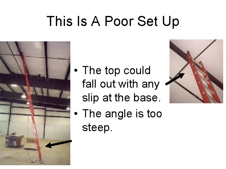 This Is A Poor Set Up • The top could fall out with any