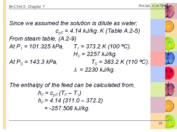 BKC 3413: Chapter 7 FKKSA, KUKTEM Since we assumed the solution is dilute as