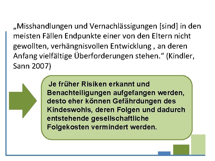 „Misshandlungen und Vernachlässigungen [sind] in den meisten Fällen Endpunkte einer von den Eltern nicht