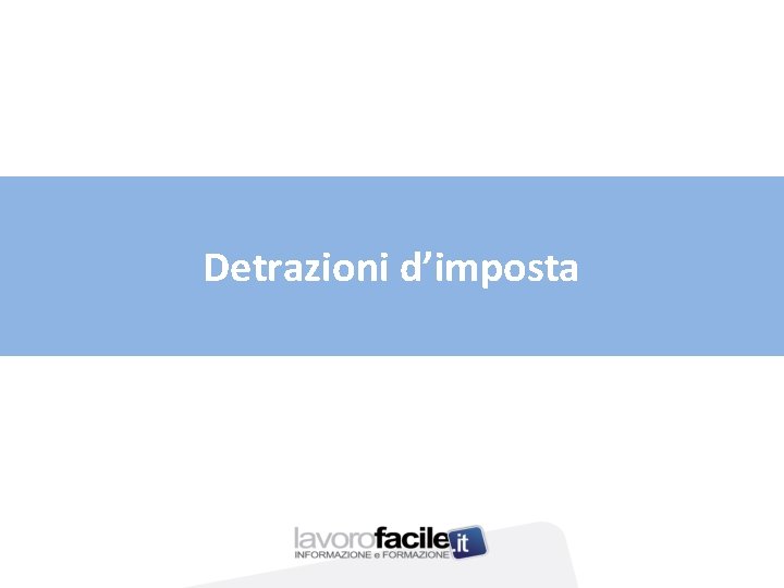 Detrazioni d’imposta 