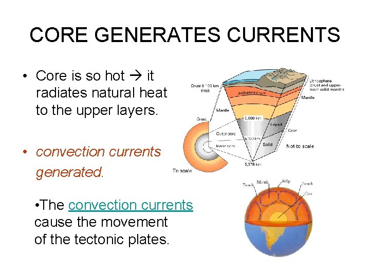 CORE GENERATES CURRENTS • Core is so hot it radiates natural heat to the
