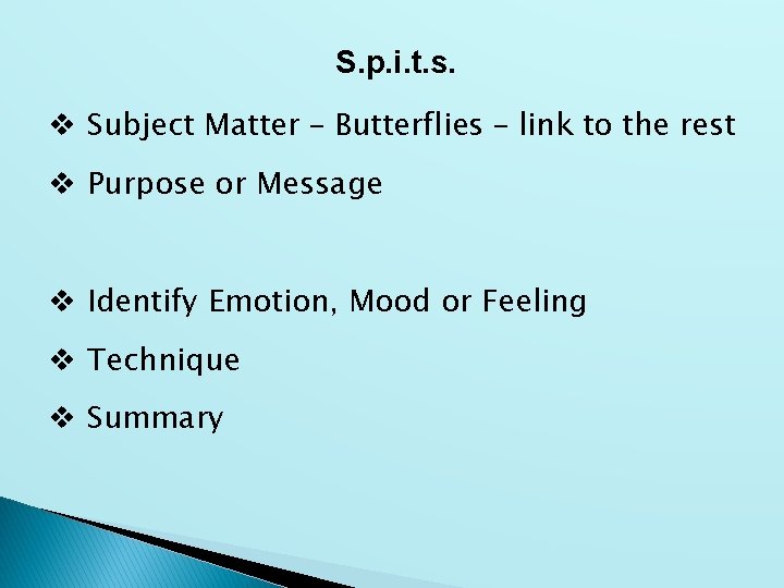 S. p. i. t. s. v Subject Matter – Butterflies – link to the