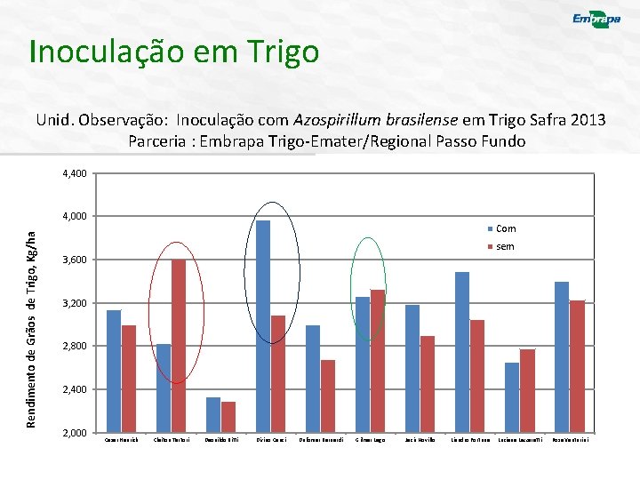 Inoculação em Trigo Unid. Observação: Inoculação com Azospirillum brasilense em Trigo Safra 2013 Parceria