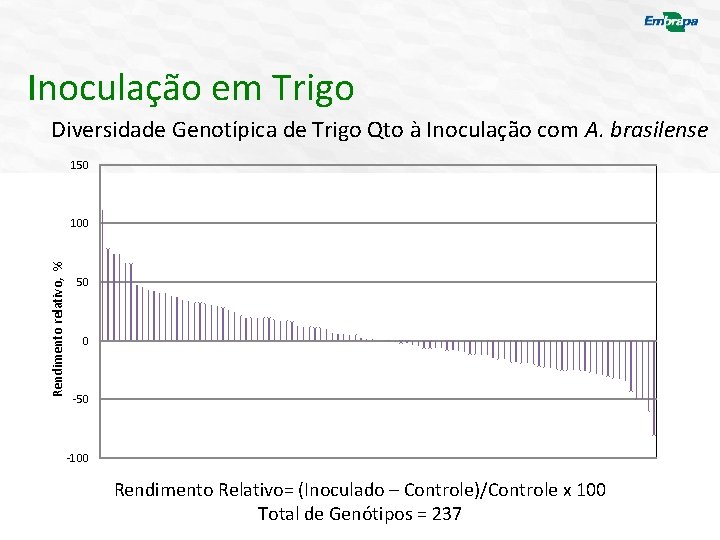 Inoculação em Trigo Diversidade Genotípica de Trigo Qto à Inoculação com A. brasilense 150