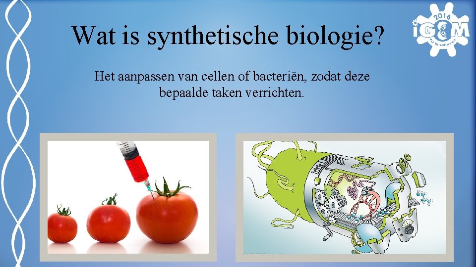 Wat is synthetische biologie? Het aanpassen van cellen of bacteriën, zodat deze bepaalde taken