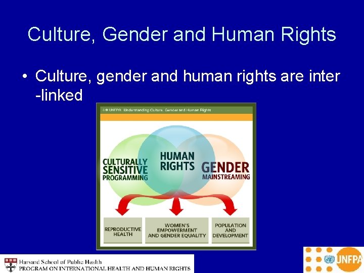 Culture, Gender and Human Rights • Culture, gender and human rights are inter -linked