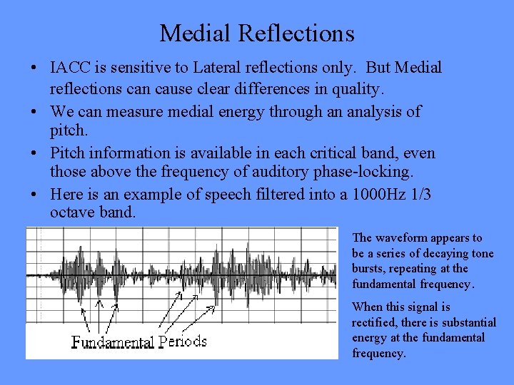 Medial Reflections • IACC is sensitive to Lateral reflections only. But Medial reflections can
