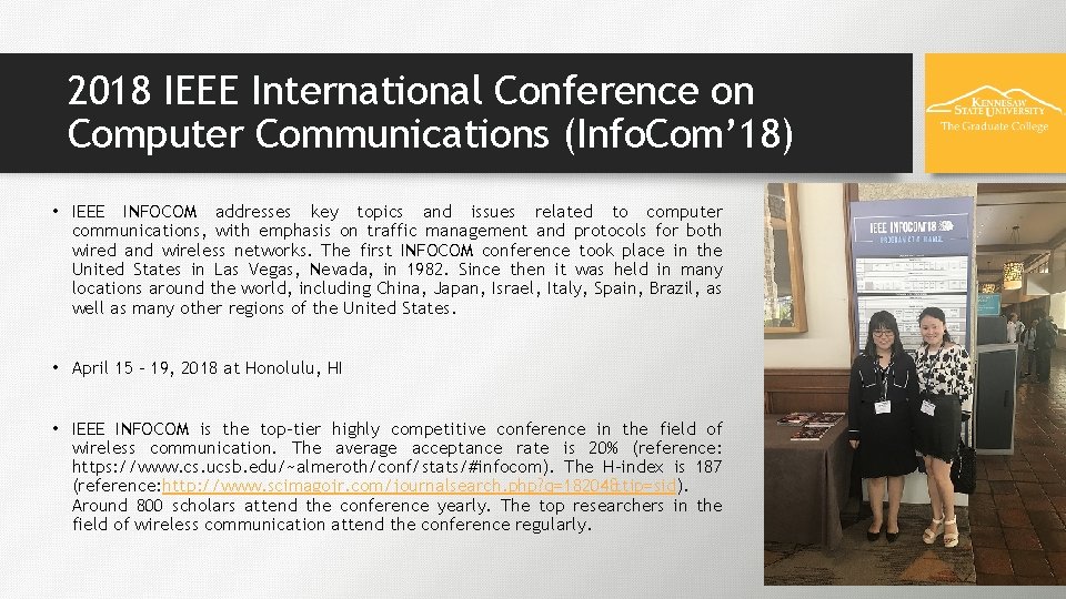 2018 IEEE International Conference on Computer Communications (Info. Com’ 18) • IEEE INFOCOM addresses