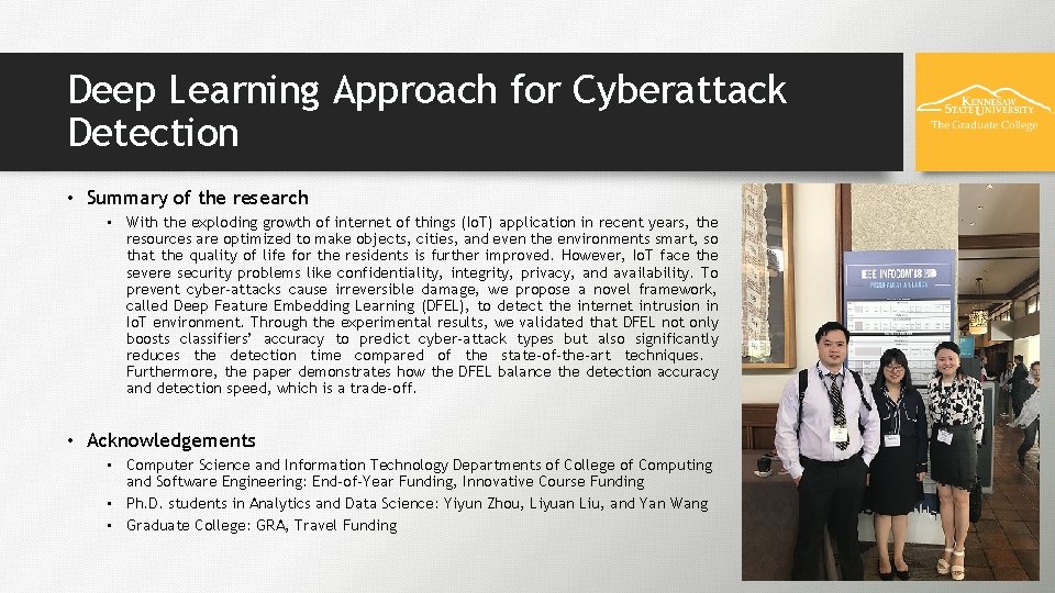 Deep Learning Approach for Cyberattack Detection • Summary of the research • With the