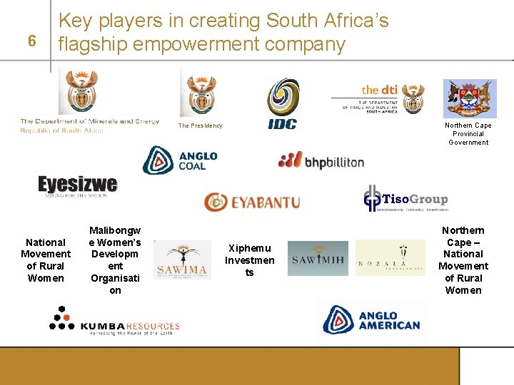 6 Key players in creating South Africa’s flagship empowerment company Northern Cape Provincial Government