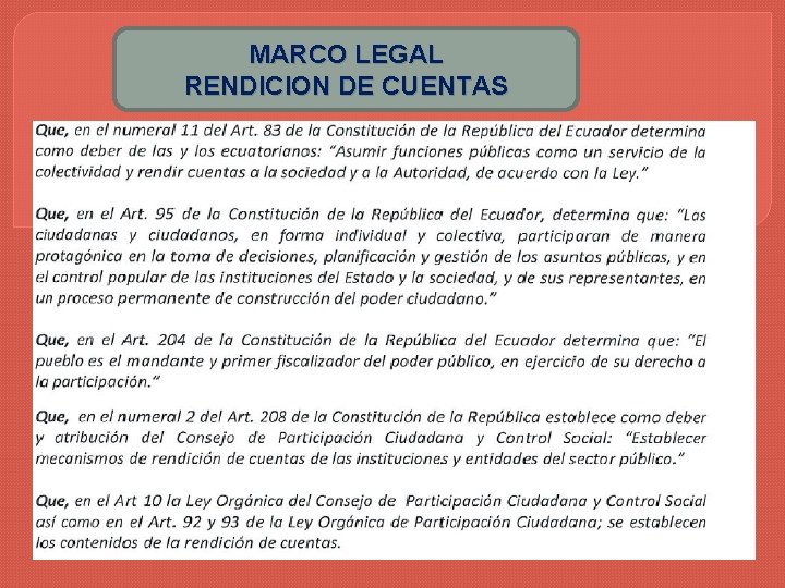 MARCO LEGAL RENDICION DE CUENTAS 