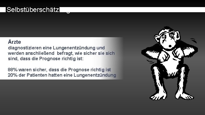 Selbstüberschätzung Ärzte diagnostizieren eine Lungenentzündung und werden anschließend befragt, wie sicher sie sich sind,